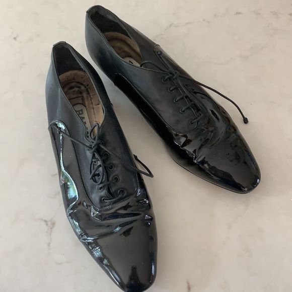 🌈 3$/20 Vintage Bally Black patent leather lace up Oxford shoes - Picture 5 of 9